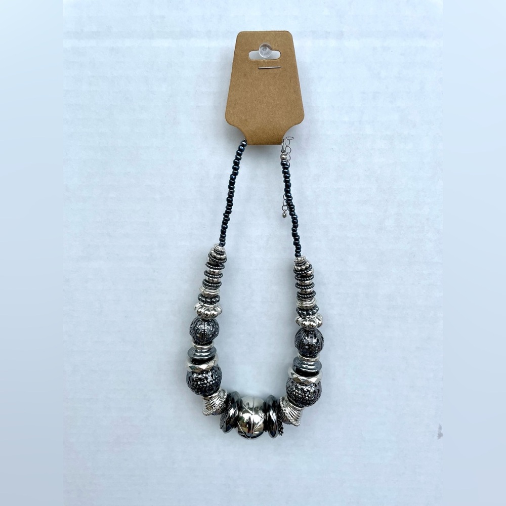 Elegant Silver Beaded Necklace